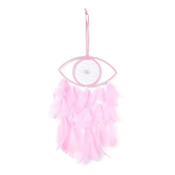 Handmade Eye Woven Net/Web with Feather Wall Hanging Decoration