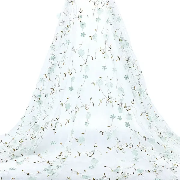 6 Yards Flower Pattern Milk Fiber Mesh Fabric