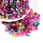 Baking Painted Transparent Crackle Glass Beads