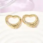 Brass Micro Pave Clear Cubic Zirconia Spring Gate Rings