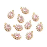 Real 18K Gold Plated Brass Micro Pave Cubic Zirconia Charms