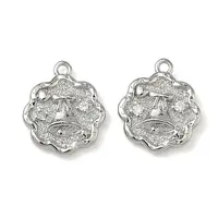 Christmas Brass Micro Pave Clear Cubic Zirconia Pendants