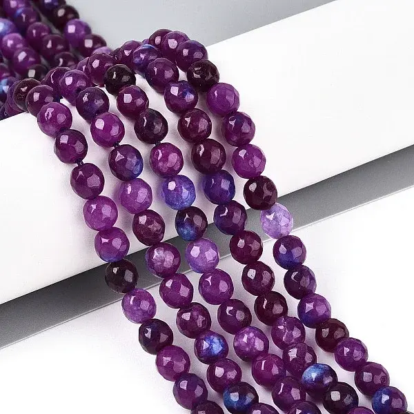 Dyed Natural White Jade Beads Strands