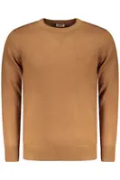 Pánský hnědý svetr s výstřihem