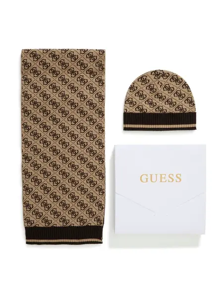 GUESS Čiapky  piesková / tmavohnedá