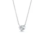 Náhrdelník z bieleho zlata s diamantom v tvare srdca KLENOTA
