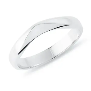 Minimalistický pánský snubní prsten v bílém zlatě KLENOTA