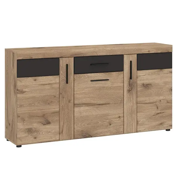 Komoda Grano GRNK01 3D1S dub viking/pvc dub viking/pvc šedý vesmír