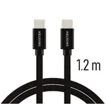 Swissten datový kabel textil, USB-C / USB-C, 1,2m, černý