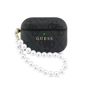 Pouzdro Guess PU 4G Classic Logo Pearl Strap pro AirPods Pro 3, černá