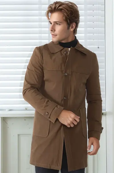 Pánský khaki kabát Dewberry