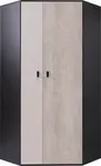 Rohová šatní skříň Planet PL2 Barva korpusu: Černá/Dub/Béžová