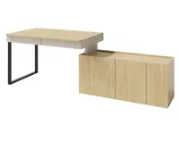 Psací stůl s komodou Lucky, pískově béžová/olejovaný dub