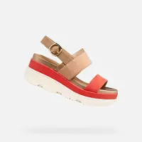 Červené dámske sandále Geox Gardenia