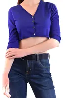 Parosh modrý crop cardigan