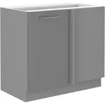 Spodní rohová skříňka 105 DN 1F BB Barva korpusu: Šedá, Barva dvířek: Šedý lesk (Šedá)