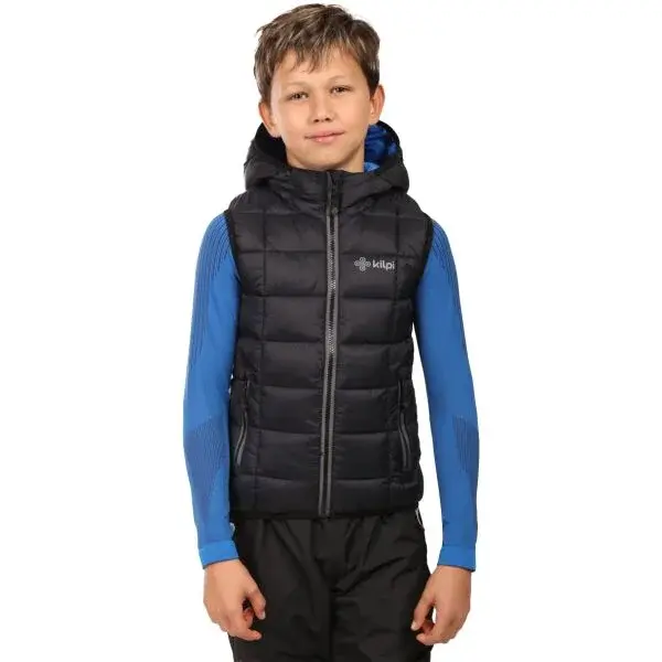 KILPI TOMM Chlapčenská zateplená vesta, čierna, veľkosť