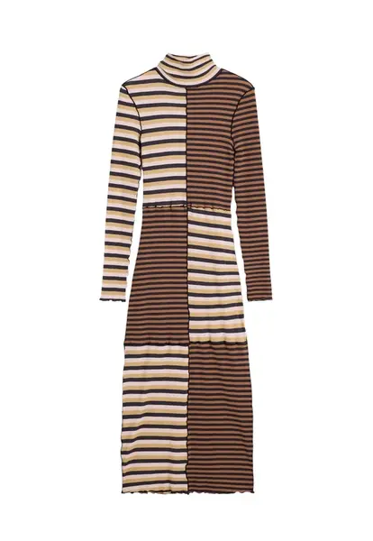 Desigual pruhované midi šaty