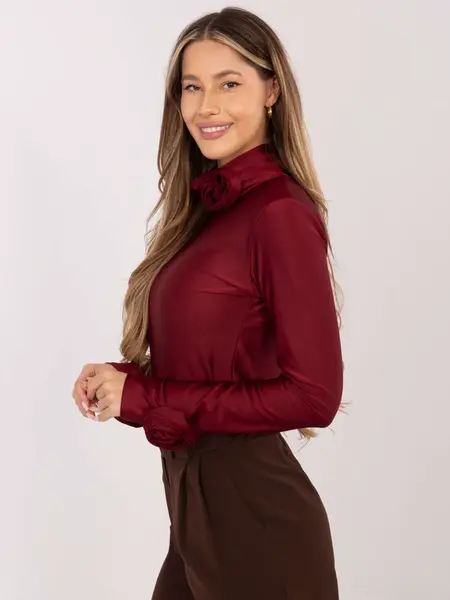 Jednobarevná bordó halenka