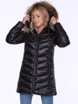 PERSO Woman's Women's winter jacket with natural fur on the hood,casual style