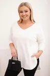 Dámska plus size blúzka s V-výstrihom