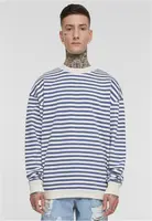 Men's Striped Crewneck Sweatshirt - White Sand/Blue