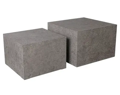 Sada čtvercových stolků Maddox, imitace šedého kamene, 2 ks