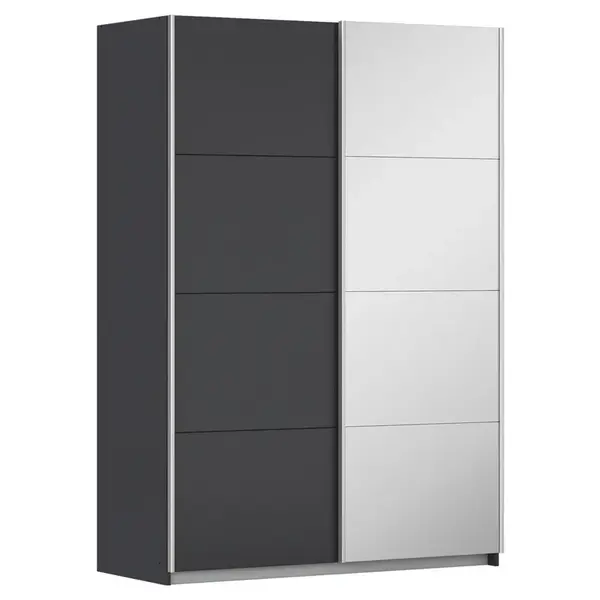 Rauch Möbel SKŘÍŇ S POSOUVACÍMI DVEŘMI, barvy grafitu, barvy stříbra, 136/197/61 cm