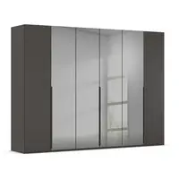 Rauch Möbel ŠATNÍ SKŘÍŇ S OTOČNÝMI DVEŘMI, barvy grafitu, šedá, 301/223/61 cm