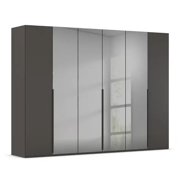 Rauch Möbel ŠATNÍ SKŘÍŇ S OTOČNÝMI DVEŘMI, barvy grafitu, šedá, 301/223/61 cm