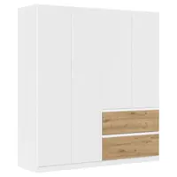 Rauch Möbel ŠATNÍ SKŘÍŇ S OTOČNÝMI DVEŘMI, bílá, dub artisan, 181/197/54 cm