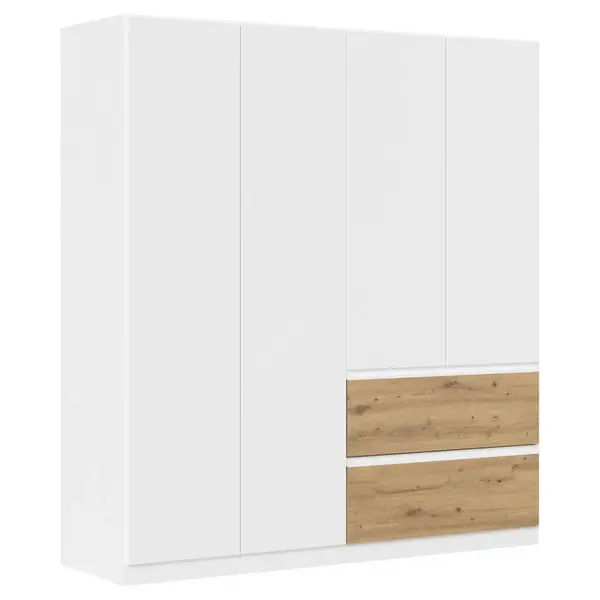 Rauch Möbel ŠATNÍ SKŘÍŇ S OTOČNÝMI DVEŘMI, bílá, dub artisan, 181/197/54 cm