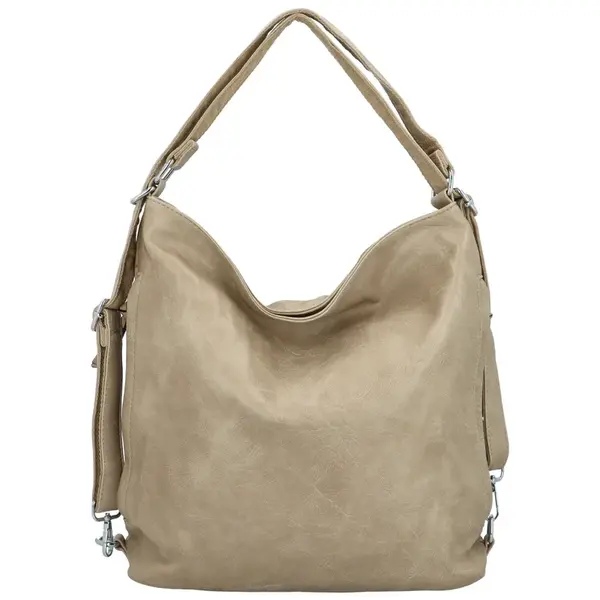 Trendy dámský koženkový kabelko-batoh Lambros, béžový