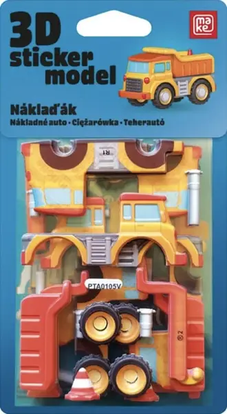 3D Samolepkové stavební stroje - Náklaďák