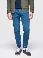 Ombre pánské denim jogger kalhoty s pasem na šňůrku - modré