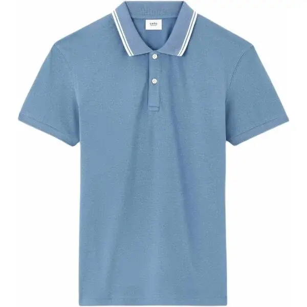 CELIO LEPRIME Pánské triko s límečkem, světle modrá, velikost