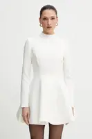 Šaty Bardot béžová barva, mini, 60238DB