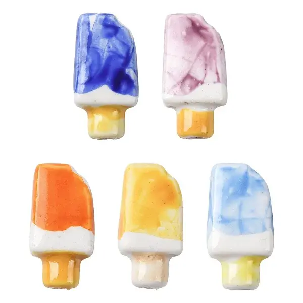 10Pcs 5 Colors Handmade Porcelain Beads