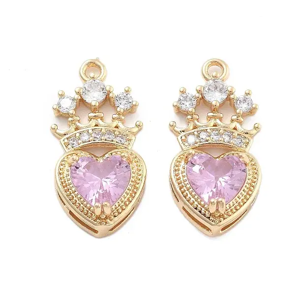 Brass Micro Pave Cubic Zirconia Pendants