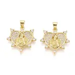 Brass Micro Pave clear Cubic Zirconia Pendants