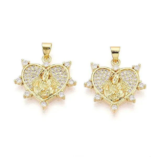 Brass Micro Pave clear Cubic Zirconia Pendants