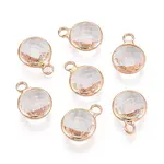 Golden Tone Brass Glass Charms