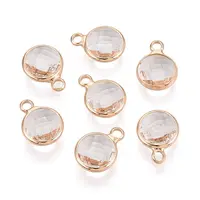 Golden Tone Brass Glass Charms