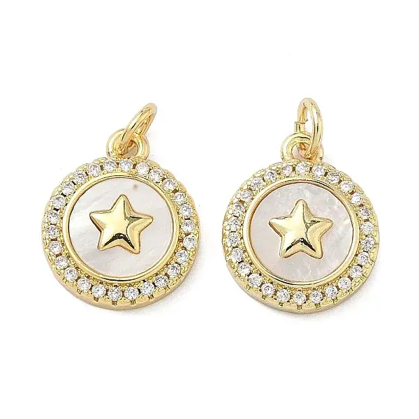 Brass Micro Pave Cubic Zirconia Pendants