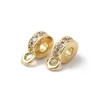 Brass Micro Pave Cubic Zirconia Tube Bails