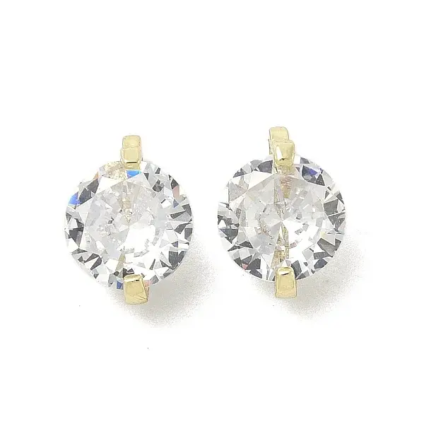 Brass Micro Pave Cubic Zirconia Charms