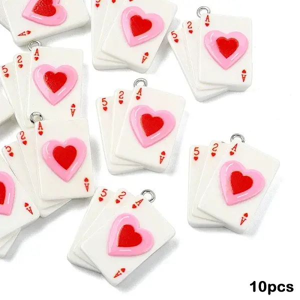10Pcs Valentine's Day Resin Pendants
