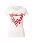 GUESS Tričko  pastelovo ružová / červená / strieborná / biela