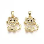 Brass Micro Pave Cubic Zirconia Pendants