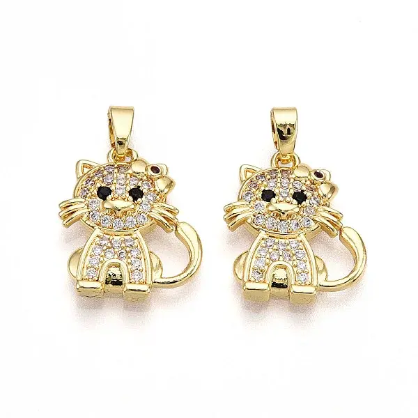 Brass Micro Pave Cubic Zirconia Pendants